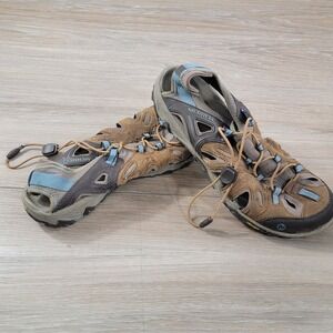Merrell Womens Water Sandals Brown Sugar Blue Heaven Size 11 Outdoor Hiking